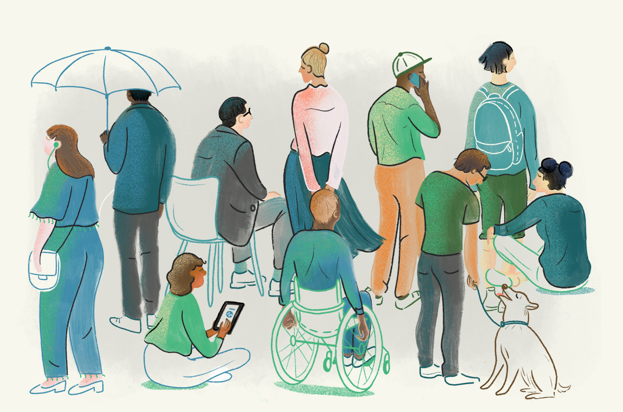 Illustration of diverse people. 